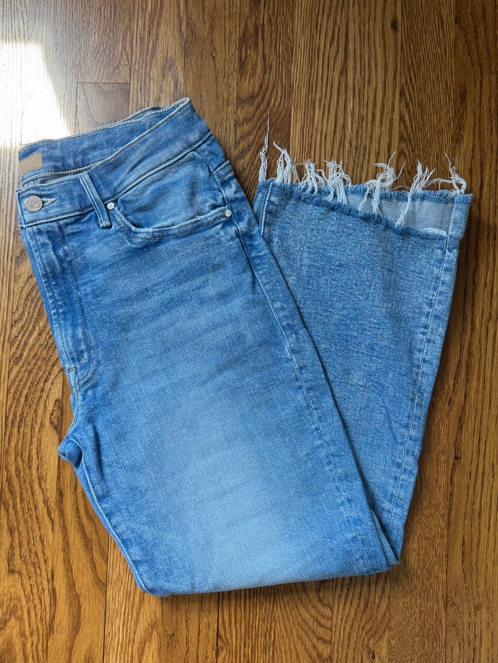Mother Denim The Insider Crop Step Fray Jean in Deep Breaths Wash 30